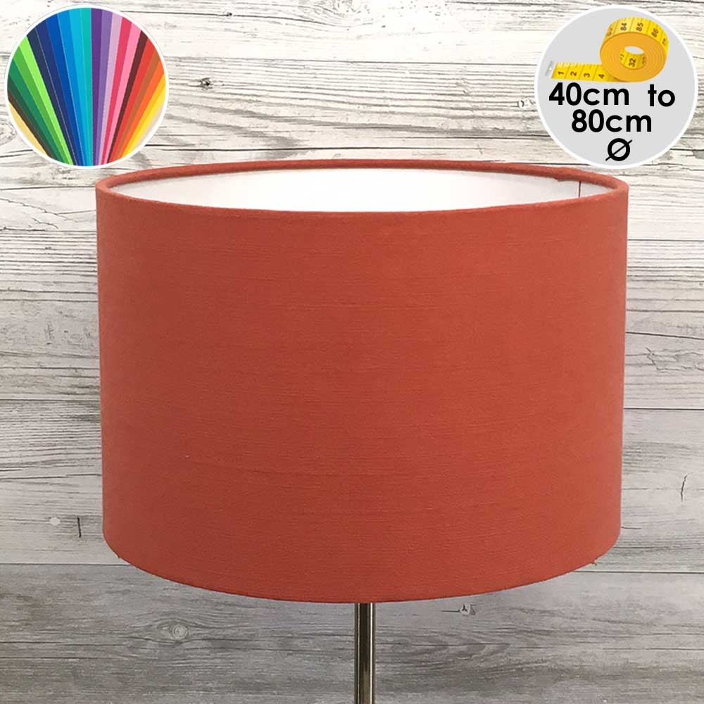 Extra Large Firebrick Linen Drum Table Lamp Shade